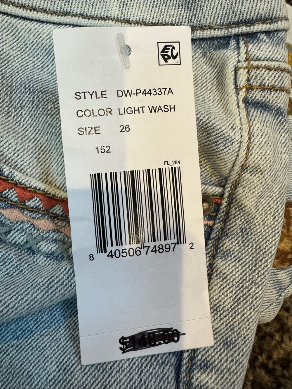 DRIFTWOOD Collette DESERT SOUL Western Embroidered Womens Jeans  Light Wash $148 - Picture 6 of 13